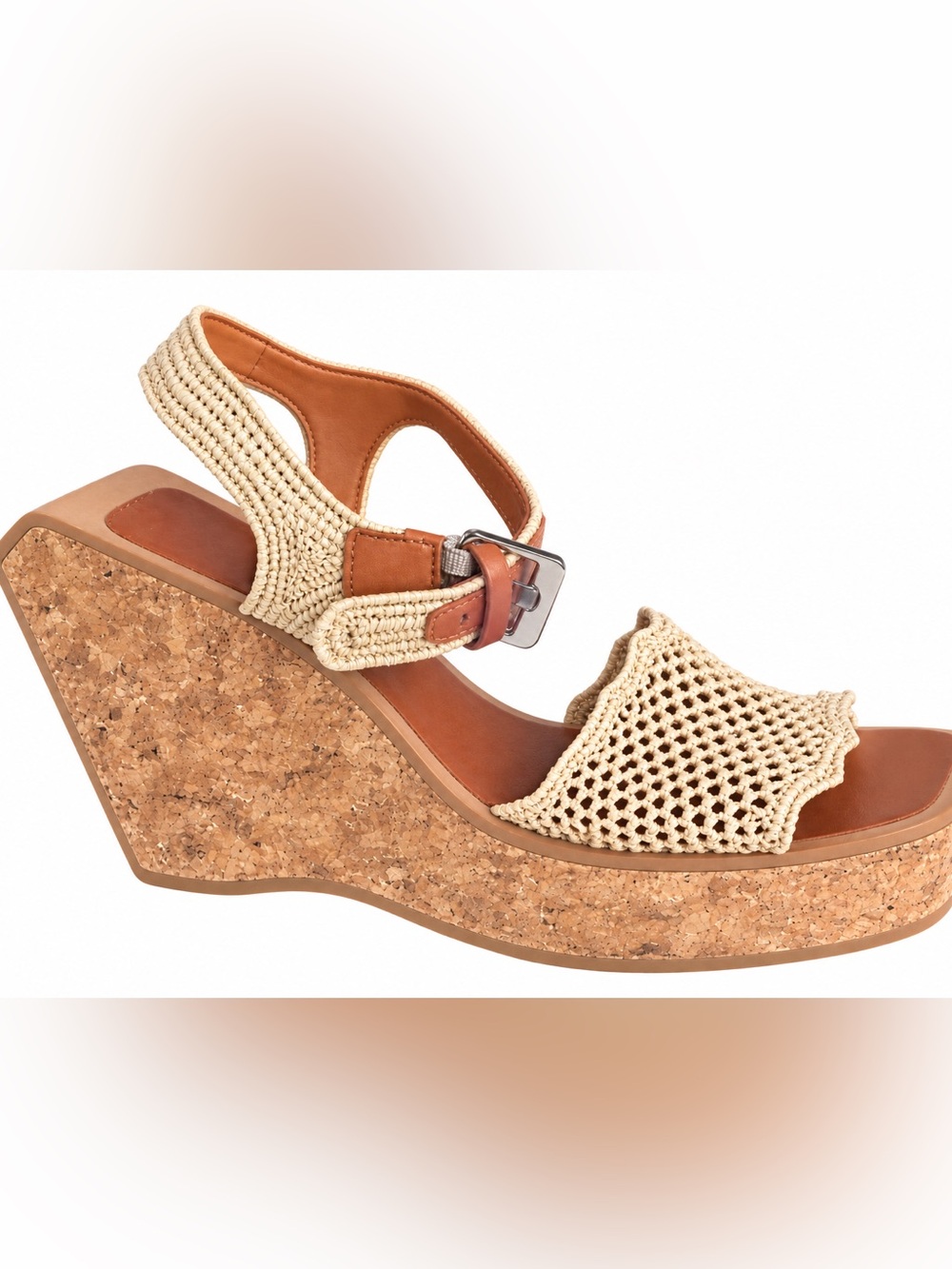 Clergerie Elinor Raffia Cork Wedge Sandals 35.5 US 5 NIB NEW